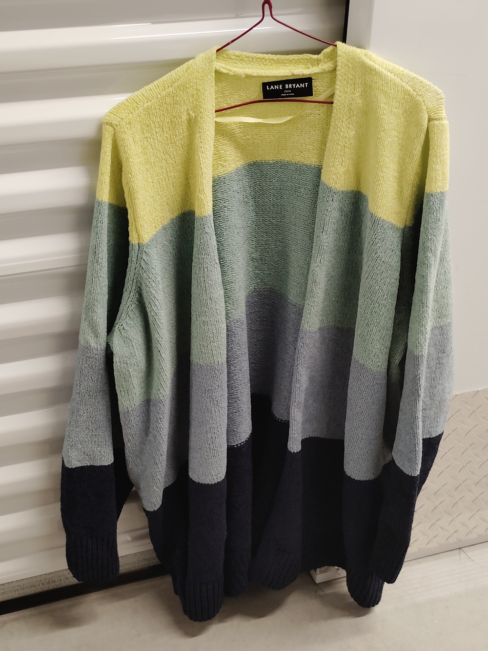 22/24 Lane Bryant Colorblock Open Cardigan